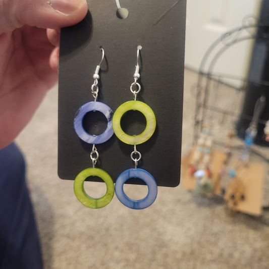 Flip it Blue & Green Earrings